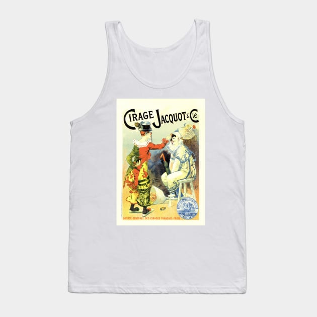 Pantomime Clown CIRAGE JACQUOT Lucien Lefevre Art Nouveau Tank Top by vintageposters